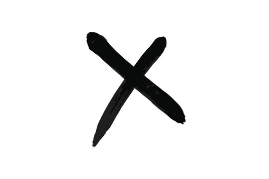A large black X mark on a white background  symbolizing rejection or cancellation