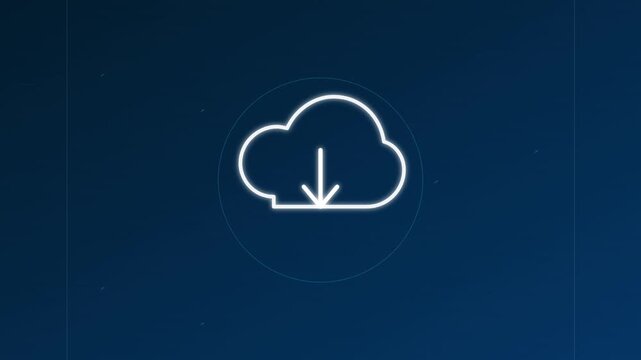 download cloud transfer icon on azure downward flow lines