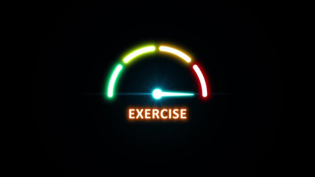 Exercise high, text, word level concept.Perfect for fitness, activity, health, and energy visuals. 4K video. on transparent background.