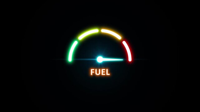 Fuel medium, text, word level concept.Suitable for balanced fuel, steady energy, and moderate consumption visuals. 4K video. on transparent background.