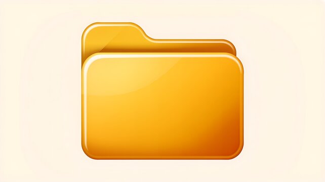 Golden folder icon, shiny document tab, office symbol, business template