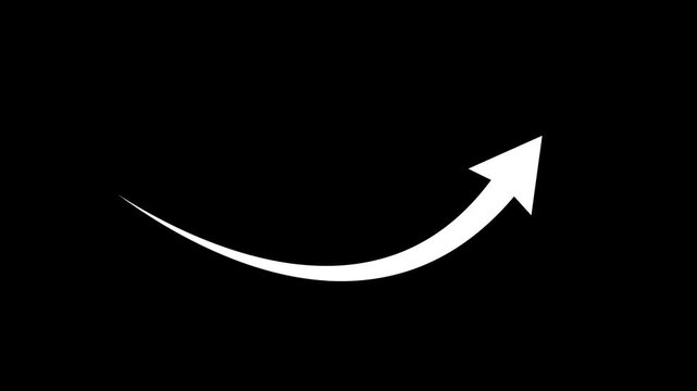 black curve arrow icon on transparent background. flat style. arrow icon for your web site design, logo, app, UI. arrow indicated the direction symbol. curved arrow sign. 4k video.