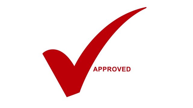 red check mark transparent background . 4K video. on transparent background.