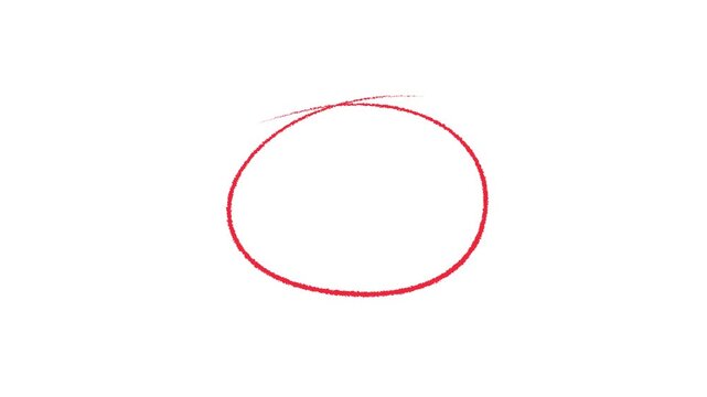 Hand Drawn Red Marker Circle Highlight Animation for Text and Document Markup 4K Alpha Channel