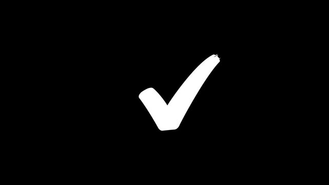 white Check Mark with Hand Drawn Red Circle Highlight for Approval, Verification and Document Review 4K Alpha Channel