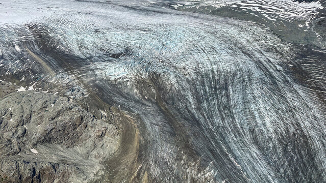Aerial view of a glacier