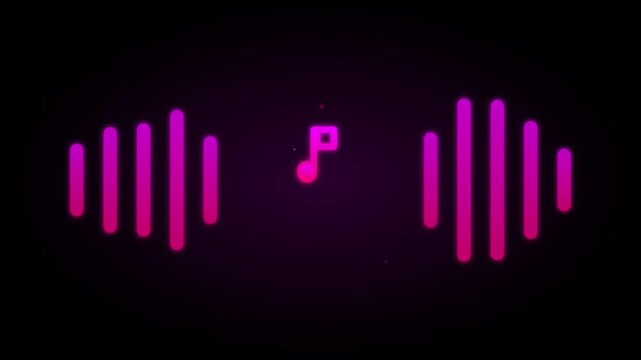 Dynamic Music Note Icon With Vibrant Neon Pink Flow