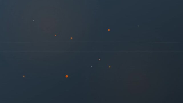 Dynamic Quantum Particle Cloud in Deep Orange and Slate Gray