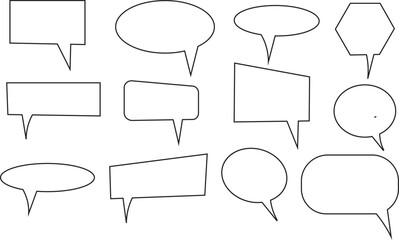 Fototapeta premium Collection of speech bubble shapes in various styles Vector