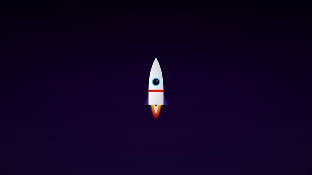 dynamic rocket launch icon on space exploration background