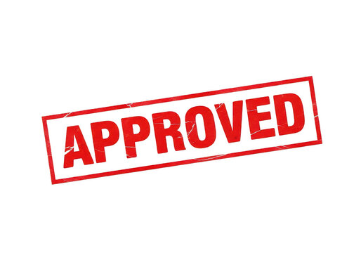Red grunge approved stamp isolated on a clean transparent background