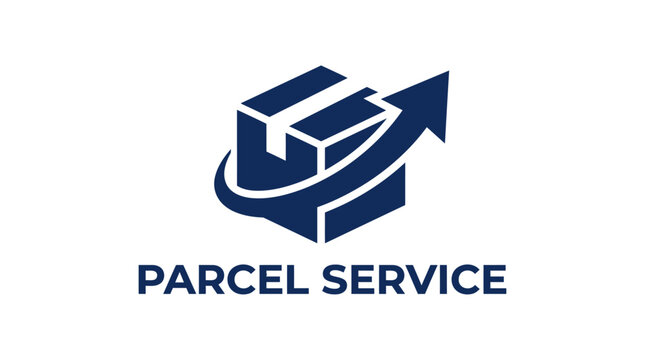 Parcel service logistics shipping and delivery package logo design.