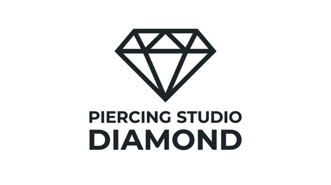 Diamond shape logo for professional piercing studio brand.