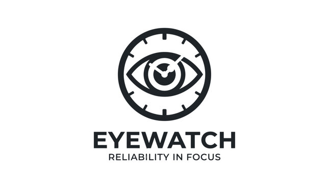 Eyewatch logo with eye inside a clock face.