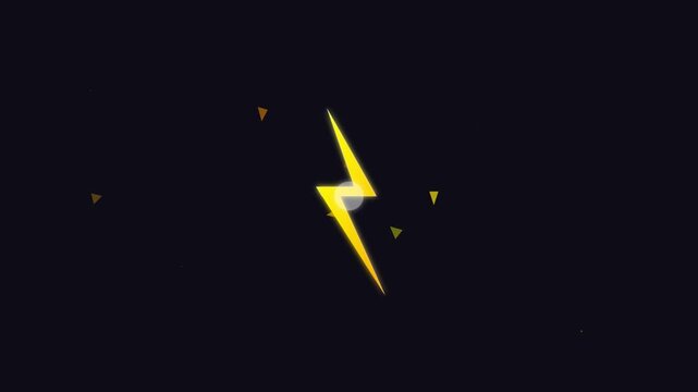 electric yellow lightning bolt with shattering geometric shards