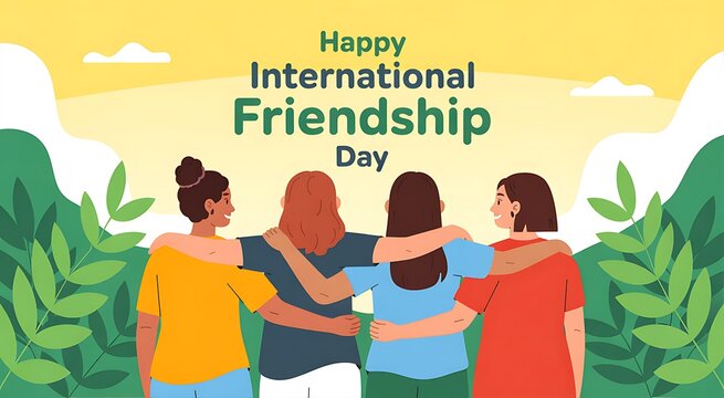 International friendship day celebration with diverse group of friends