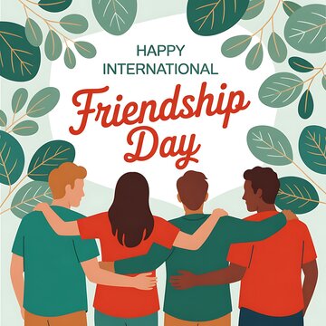 International friendship day celebration with diverse group of friends