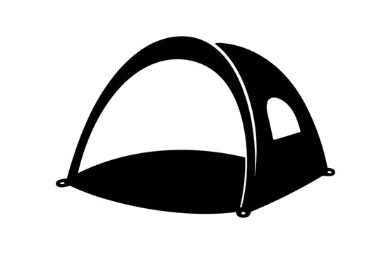 Camping tent icon. Dome tent, camping, outdoor, shelter, travel, camping gear. Flat vector illustration isolated on white background.