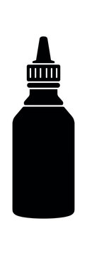 Squeeze bottle icon. Glue, adhesive, applicator, nozzle, cap, craft and repair supplies. Flat vector illustration isolated on white background.