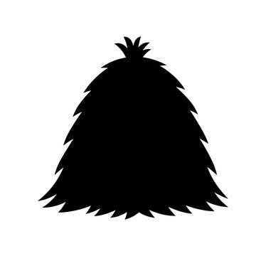 Haystack. Straw, bale, stack, farm, barn, feed, harvest. Flat vector illustration isolated on white background.
