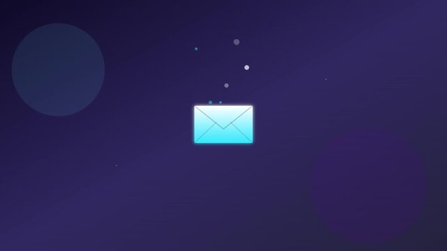 Floating Envelope Mail Icon With Rising Digital Bubbles