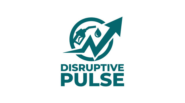 Disruptive Pulse logo with power plug and upward arrow.