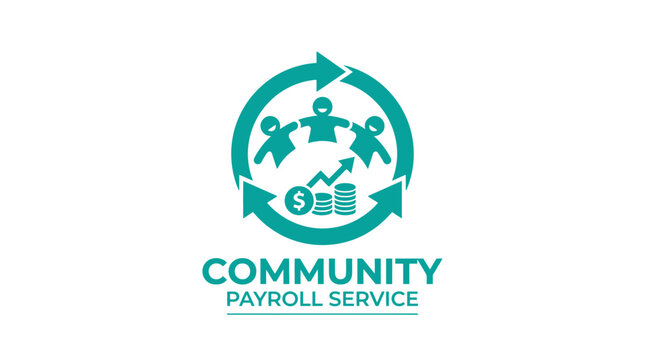 Community Payroll Service logo with people and dollar coins.
