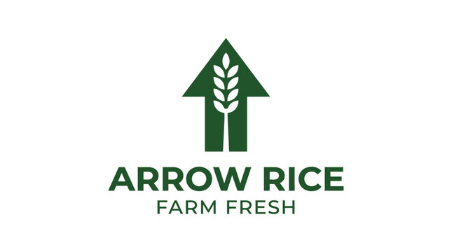Green upward arrow logo containing a stalk of grain.