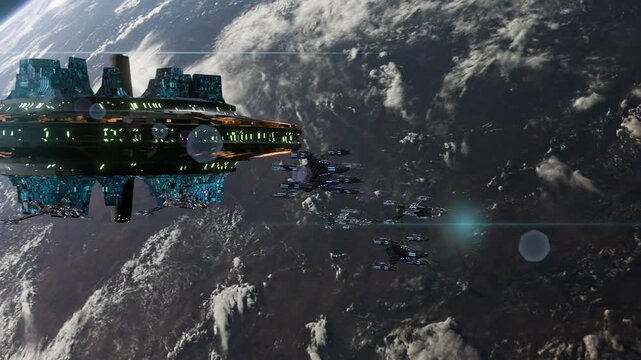 An epic science fiction scene