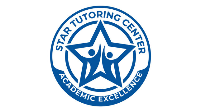 Star tutoring center logo featuring two successful students