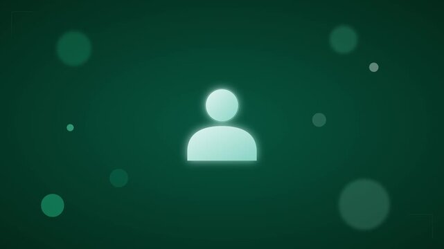 floating user profile icon with soft teal circles