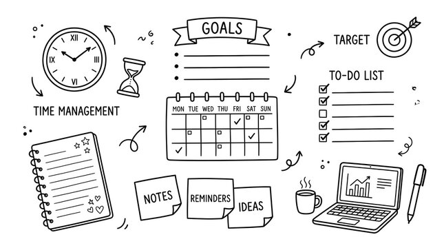 Goals Planner Doodle Template