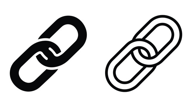 Interlocking Chain Links Black And White Vector Illustration
