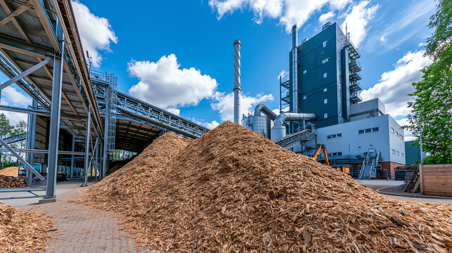 Biomass Power Plant with Wood Chip Storage