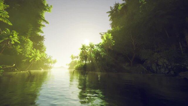narrow tropical channel ideal for exploration and paddling, rugged cliffs and mangrove roots frame active adventure routes, great for expedition planning