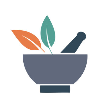 Geometric Mortar and Pestle Herbal Preparation