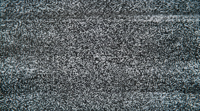 Vintage CRT television static with grainy white noise