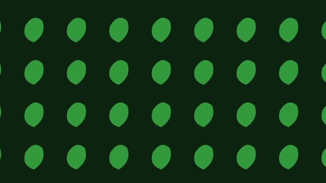 Minimalist green teardrop pattern background, abstract geometric motion animation 4k