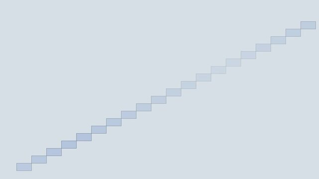 Minimalist staircase graph rising upward: business growth and success concept animation 4k