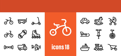 Collection of toy and children's icons © liubomir118809