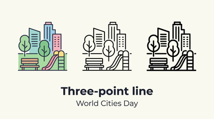 Fototapeta premium City Park Playground Icons: Colorful, Outline, and Silhouette Styles