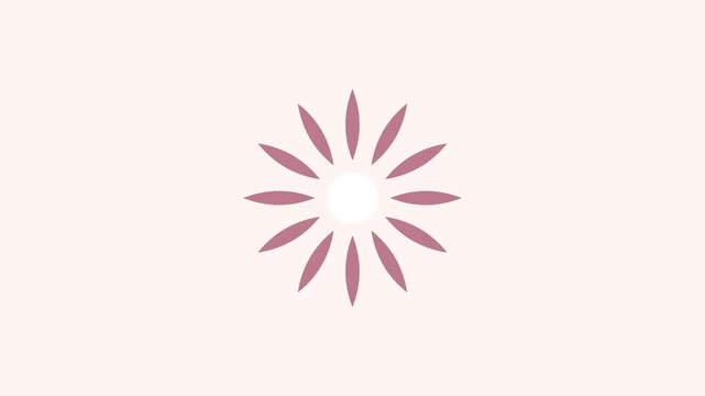 Minimalist floral bloom animation: soft pink petal motion 4k background