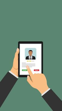 chooses employee video animation choosing worker vertical concept