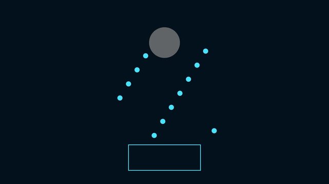 Minimalist motion of bouncing ball and geometric shapes, abstract digital animation for technology and ui backgrounds 4k