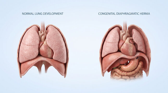 3D Anatomy of Normal Lung Development vs Congenital Diaphragmatic Hernia

