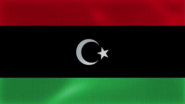 Libya Flag Animation With Fabric Texture