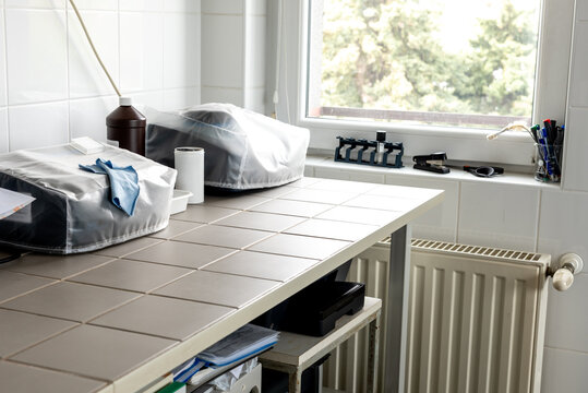 Modern Laboratory Workspace with Scientific Equipment for Research and Sample Analysis