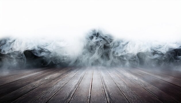 stage floor gathering smoke fog effect white background cutout isolated background