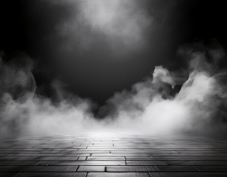 stage floor white gray smoke mist white background isolated background cutout misty effect smoke machine smog gathering at the bottom