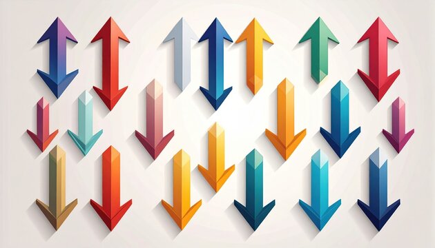 Colorful Arrows Pointing Up and Down - Directional Visual.